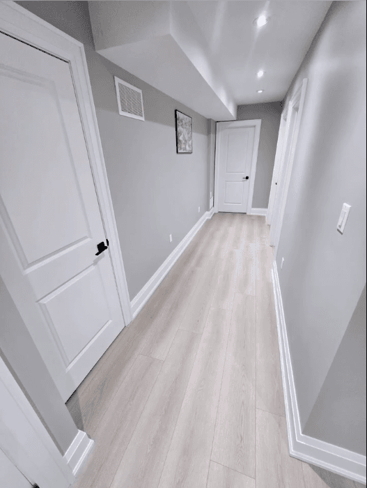 Basement hallway — after