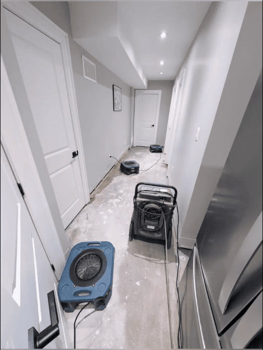 Basement hallway — before